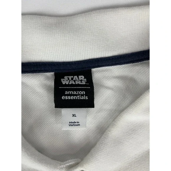 Amazon Essentials Star Wars Darth Vader Embroidered Polo Shirt Mens XL White - Picture 3 of 8